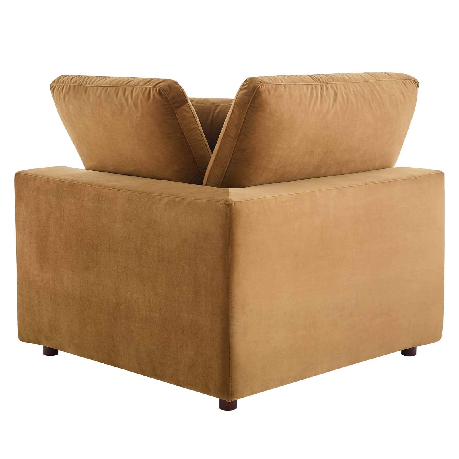 Modway Commix Down-Filled Overstuffed Performance Velvet Sectional Sofa Corner Chair