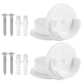 4 Pcs Closet Rod Holders Plastic Tension Pole Bar Sockets for 13/8 Heavy Duty Wardrobe Tube Support Bracket with Screws for Ho