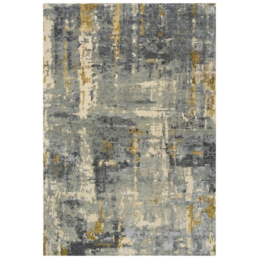 Noble 10' X 14' Abstract Gray/Beige/Gray/Rust/Blue Hand Knot Area Rug