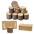 Wettin 24Pcs Rustic Wood Place Card Holders and 30Pcs Kraft Table Name Place Cards, Wood Table Number Holders, Wooden Photo Hold