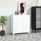 vidaXL Industrial Filing Cabinet White 35.4"x15.7"x39.4" Steel