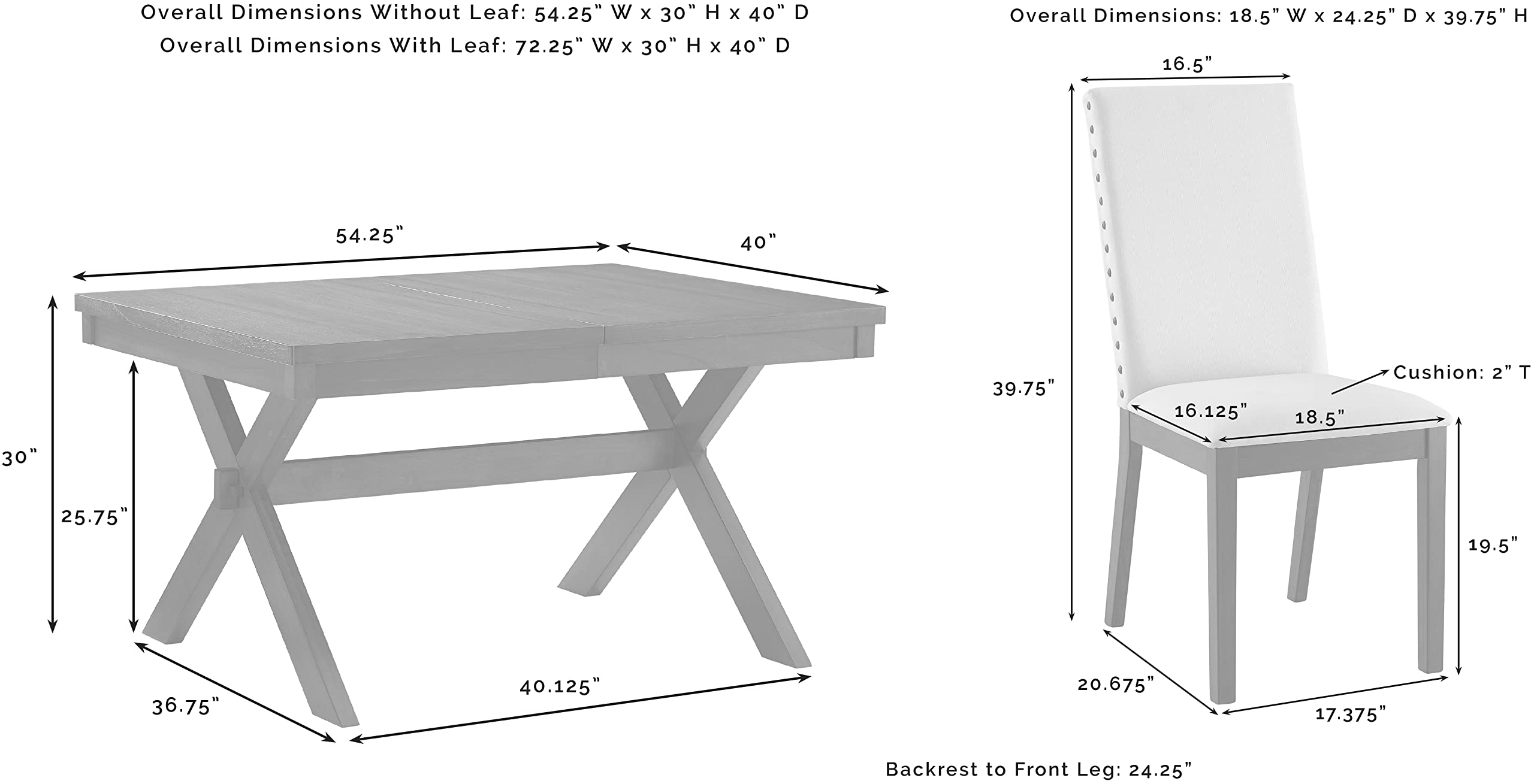Crosley Furniture Hayden 7-Piece Modern Farmhouse Dining Table Set for 6 with Parsons Chairs, Slate