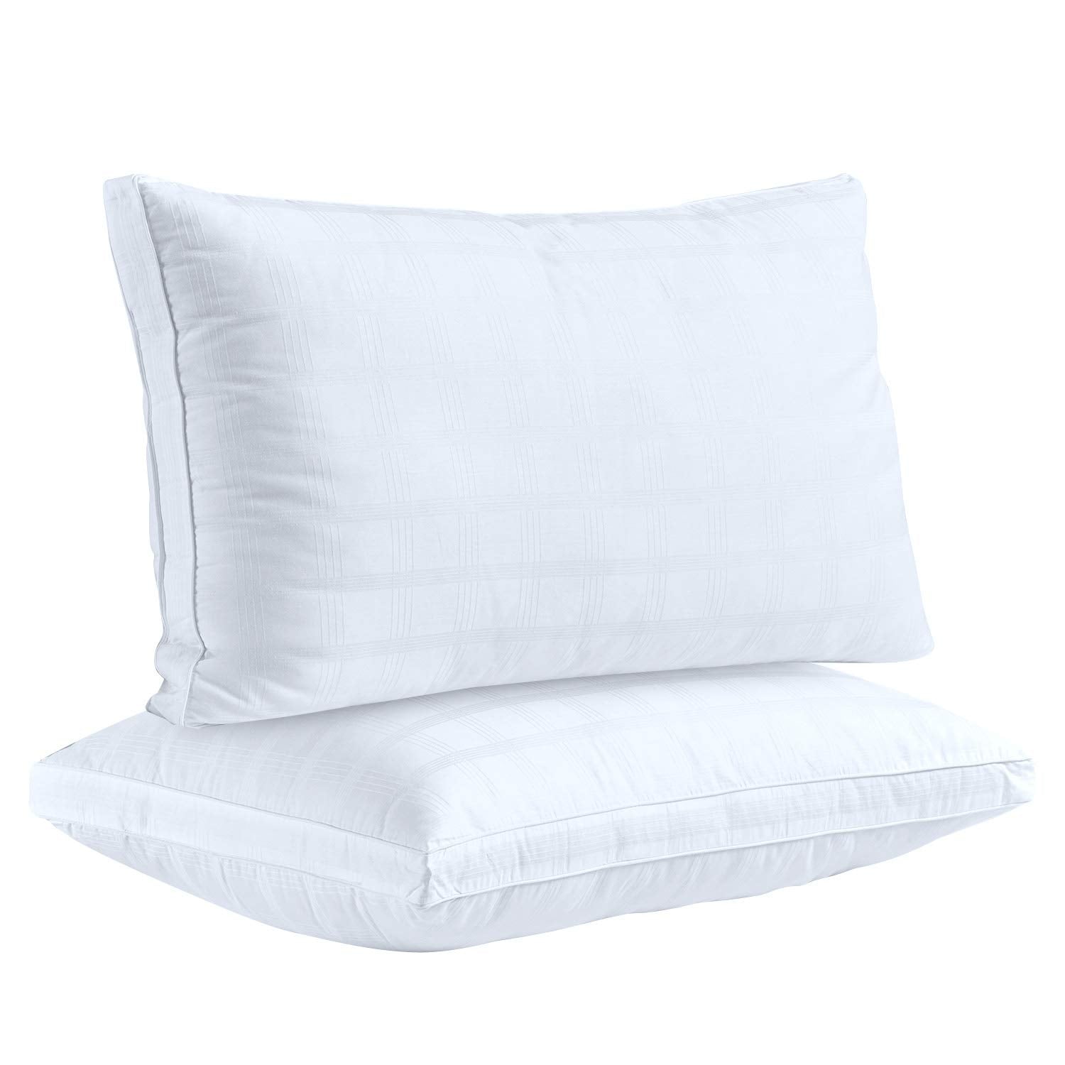 Down Alternative Pillows For Sleeping Plush (2 Pack Queen), 100% Cotton Cover Best Hotel Bed Pillows With 2' Gusset, Sleeping P