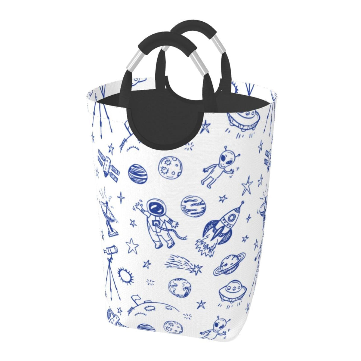LIBIFALL Blue Space Astronaut Large Laundry Basket Galaxy Planet Laundry Hamper Bag Collapsible Laundry Baskets Clothes Hamper w