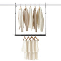 Hanging Closet Rod Extenders, Adjustable Width and Height Closet Extender Hanging Rod, SpaceSaving Closet Hanging Rod, Heavy Du