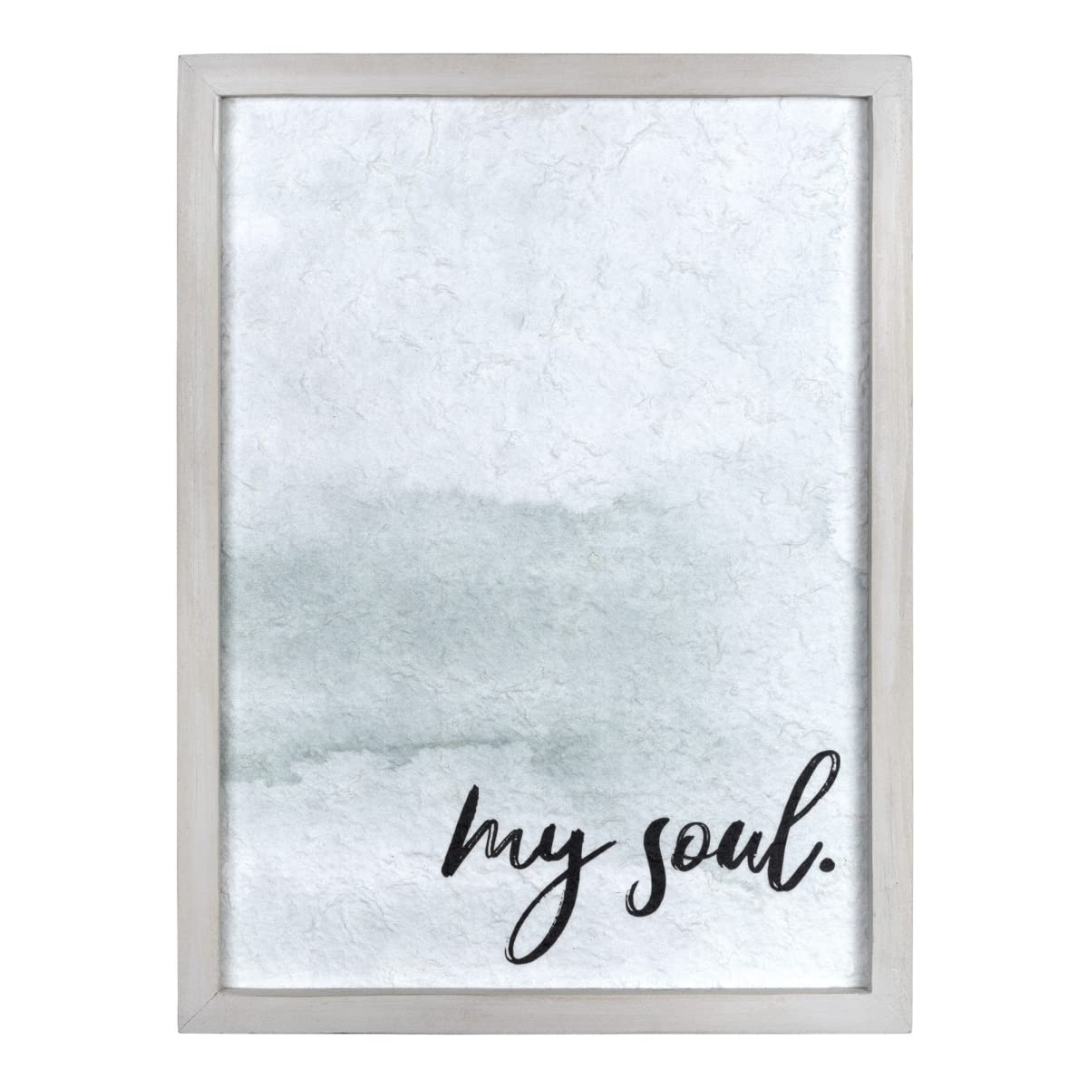 HomeRoots Light Green 43% MDF 43% Wood 10% Paper 4% Metal My Soul Framed Wall Art