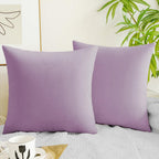 Quorgves Light Purple Pillow Covers 16X16 Inch Pack Of 2 Light Purple Throw Pillows For Couch Living Room Bed Bedroom Soft Velve