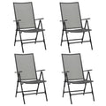 vidaXL Folding Patio Chairs 4 Pcs, Folding Mesh Chair with Adjustable Backrest, Outdoor Patio Furniture for Deck Garden Pool Beach, Steel Anthracite