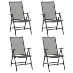 vidaXL Folding Patio Chairs 4 Pcs, Folding Mesh Chair with Adjustable Backrest, Outdoor Patio Furniture for Deck Garden Pool Beach, Steel Anthracite