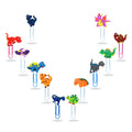 Snccj Cute Bookmark, 12 Pcs Unique Lovely Animal Paper Clips Bookmarks For Students Reading Office (Dinosaurs)