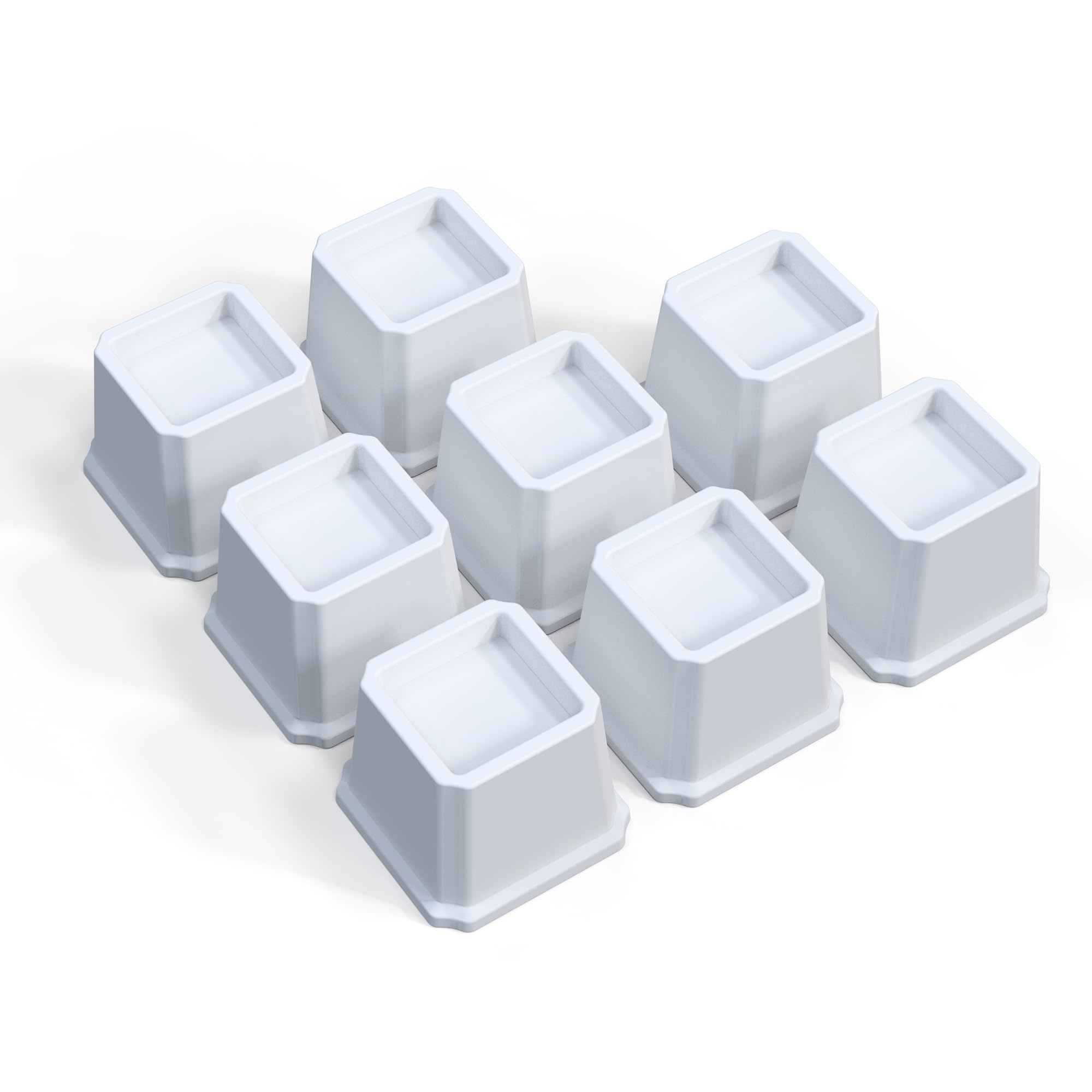 Ahasolid Bed Risers 3 Inch Heavy Duty, Furniture Risers For Bed Frame, Couch, Desk, Chair, Lifts Up To 1,500 Lb, Set Of 8, White