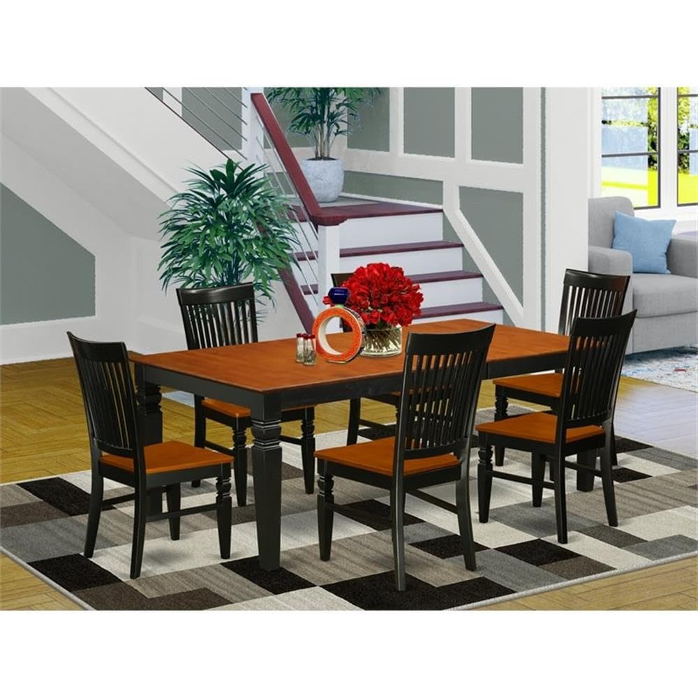East West Furniture Lgwe7-Bch-W 7 Piece Kitchen Table Set - Thumbnail 3