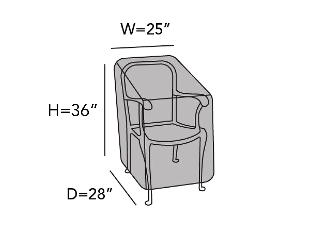 Covermates Outdoor Chair Cover - Water Resistant Polyester, Drawcord Hem, Mesh Vents, Seating And Chair Covers, 25W X 28D X 36H, Khaki