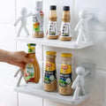 ABTER Self Adhesive Corner Shelf for Bathroom & Kitchen  Wall Mounted Rack with Magic Sticker, No Drill Shower Caddy (1 PC) (Pl