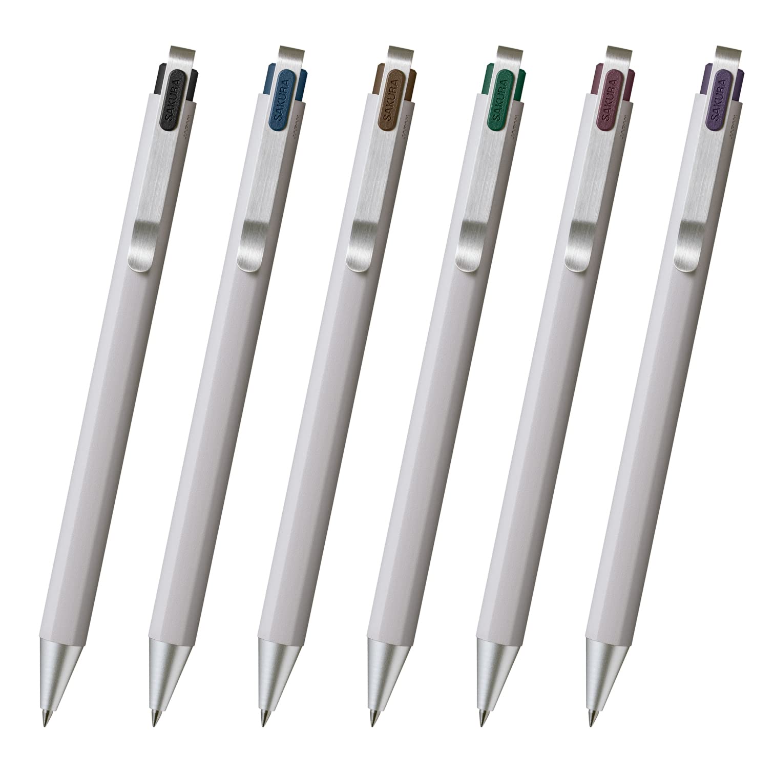 Sakura Craypas Gbr204-6 Gel Ink Ballpoint Pen, Ball Sign Id, Set Of 6 Colors, 0.02 Inches (0.4 Mm)