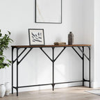 vidaXL Console Table in Brown Oak - Engineered Wood with Durable Metal Frame, Ideal for Entryway, Living Room or Hallway