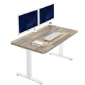 VIVO Electric 43 x 24 in Standing Desk, Memory Height Adjustment, 1B Series, Holds 220 lbs, One-Piece Reclaimed Wood Top, White 