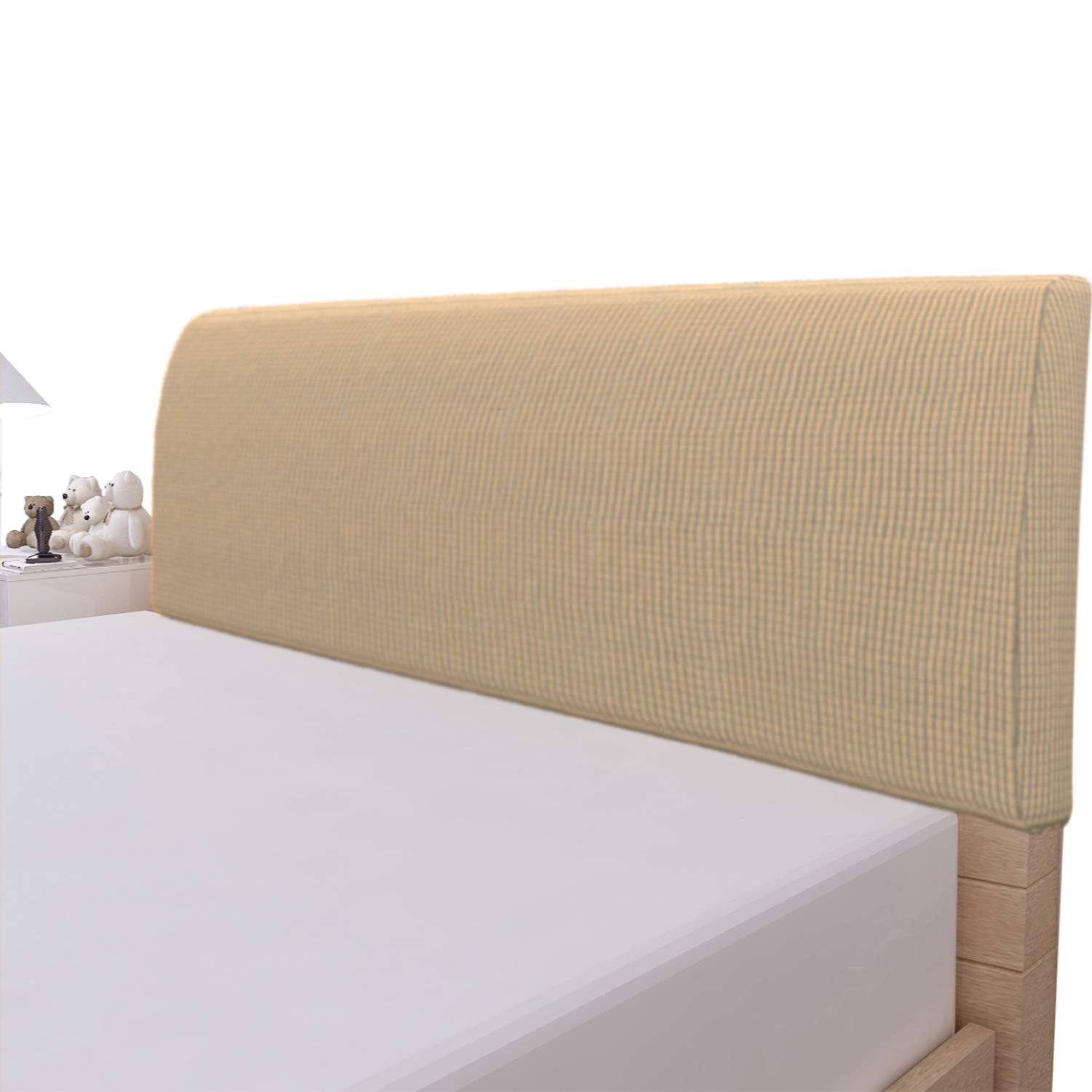 Easy-Going Stretch Bed Headboard Cover,Small Square Jacquard Headboard Slipcover, Dustproof Bed Head Cover for Bedroom (Full,San