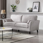 Lilola Home Damian Light Gray Velvet Fabric Sofa