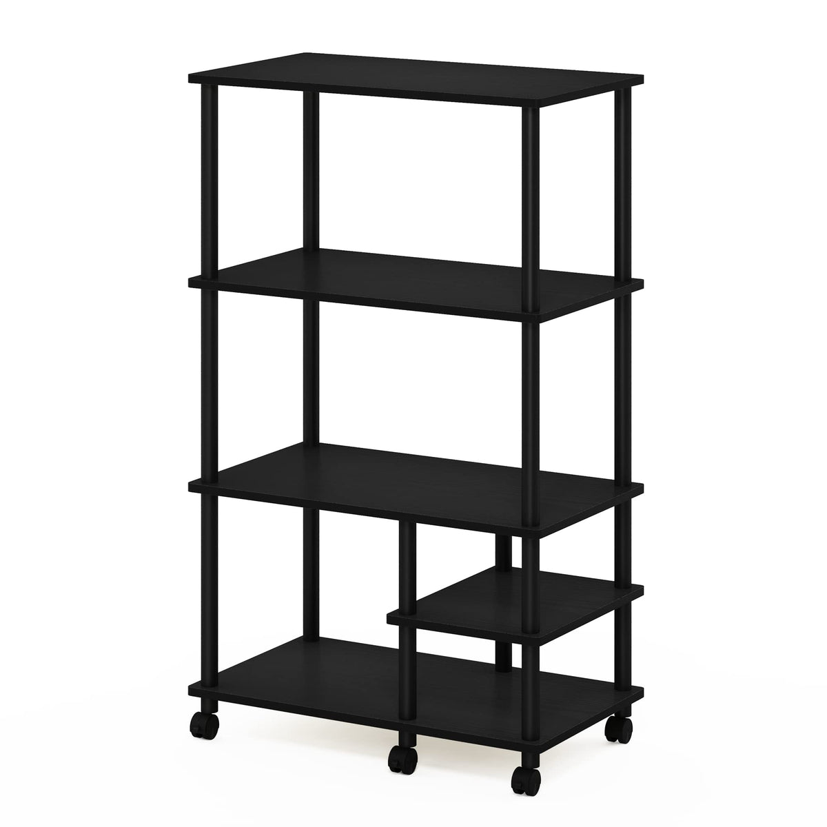 Furinno Turn-N-Tube 4-Tier Toolless Kitchen Storage Shelf Cart, Americano/Black