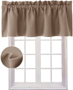Hiasan Valance Curtains For Kitchen Blackout Thermal Insulated Solid Window Curtain Valance, Cappuccino, 52 X 18 Inches, 1 Panel