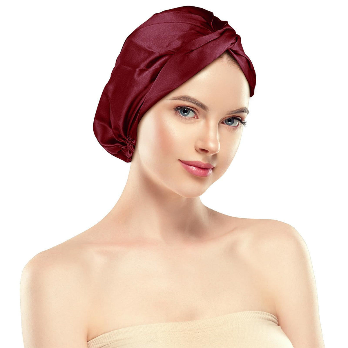 Silk Bonnet for Sleeping, 22 Momme Bonnet Grade-6A 100% Pure Mulberry Silk Bonnet for Hair Care, Maintaining Hairstyles Overnigh