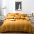 CLOTHKNOW Mustard Yellow Comforter Set California King 3Pcs Dark Yellow Bedding Comforter Sets Turmeric Comforter Soft Yellow Co