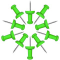 Vapker Push Pins Tacks 120Pcs Solid Green Thumb Tacks Larger Size Pin Map Tacks Plastic Head With Steel Point For Bulletin Board