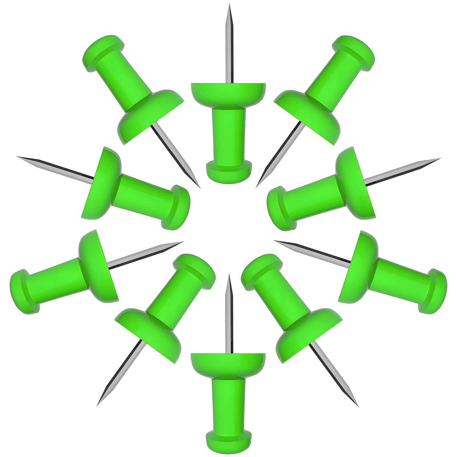 Vapker Push Pins Tacks 120Pcs Solid Green Thumb Tacks Larger Size Pin Map Tacks Plastic Head With Steel Point For Bulletin Board