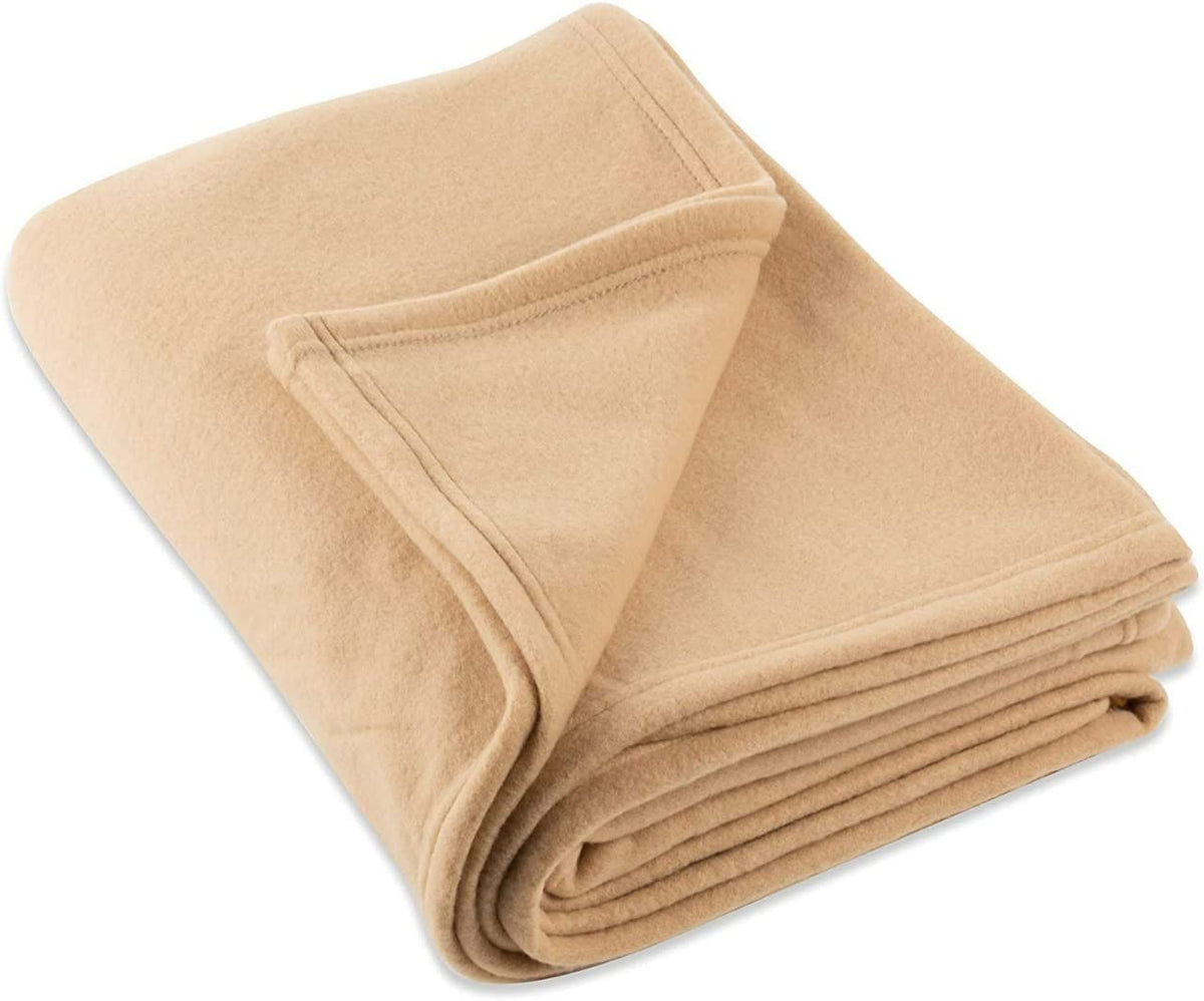 Maysha All Season Plain Polar Fleece Double Bed Blanket 240TC Warm Soft & Comfortable for Winter/AC Room/Hotel/Donation/Travelli