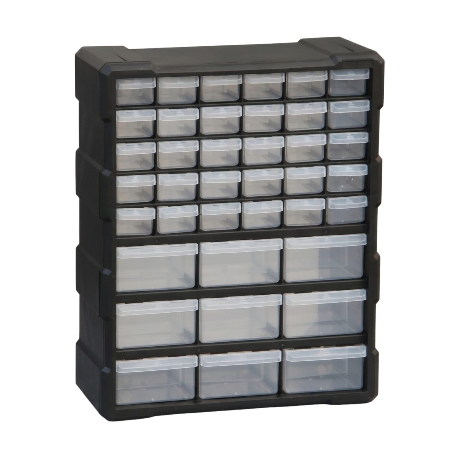 Zoomella Removable Dividers 39Drawer Cabinet Black Finish Transparent Drawer Cabinet For Workshop, Garage, Craft Room, Export 9