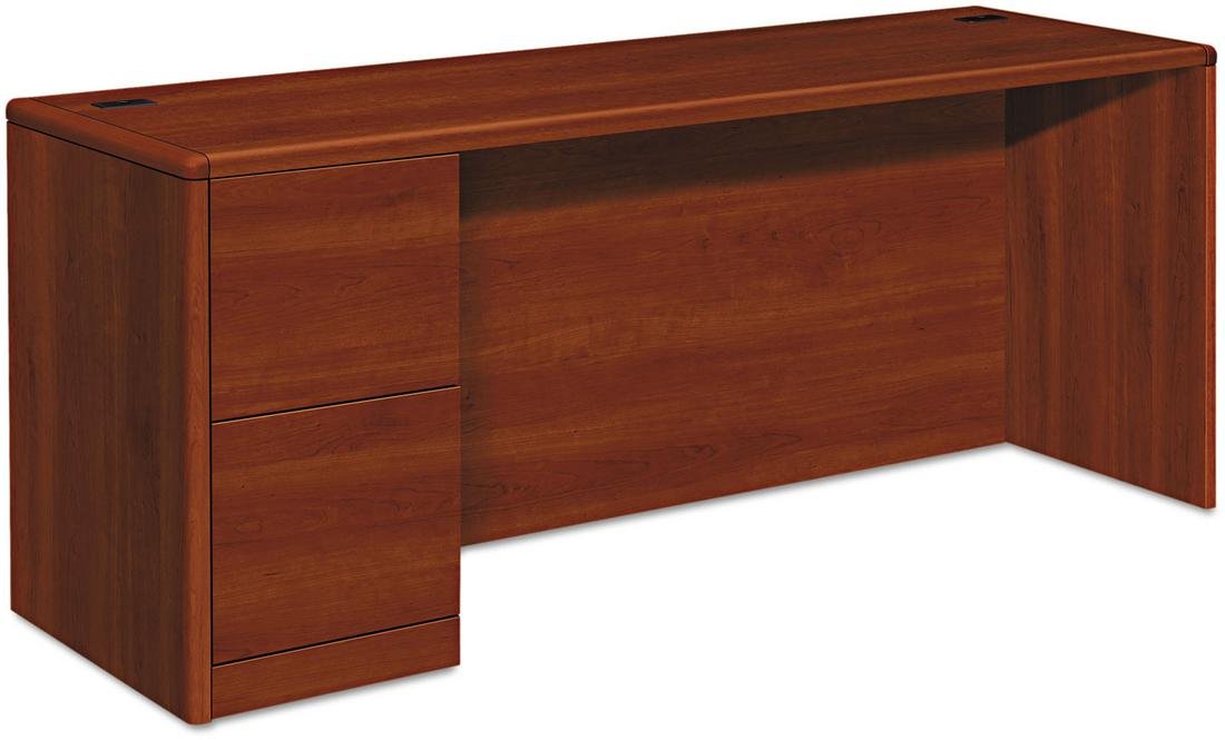 Hon 10708Lco 10700 Series Left Pedestal Credenza, 72W X 24D X 29 1/2H, Cognac