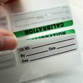 Calibration Stickers,Green Black Word Calibration Labels, Self Laminating Protects Your Writing From Smearing,Tampering And Abra