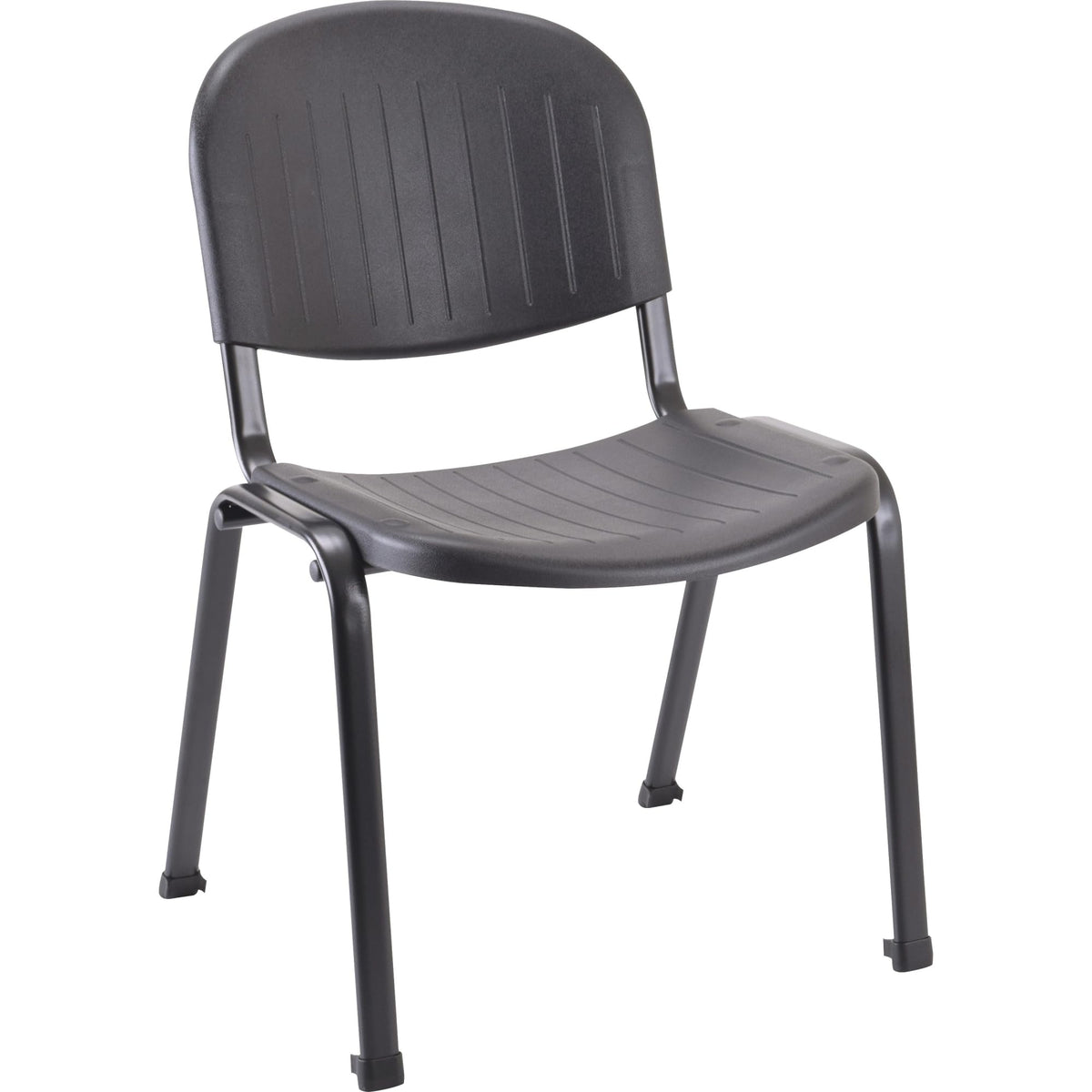 Lorell Low Back Black Stack Chair (Pack of 4)