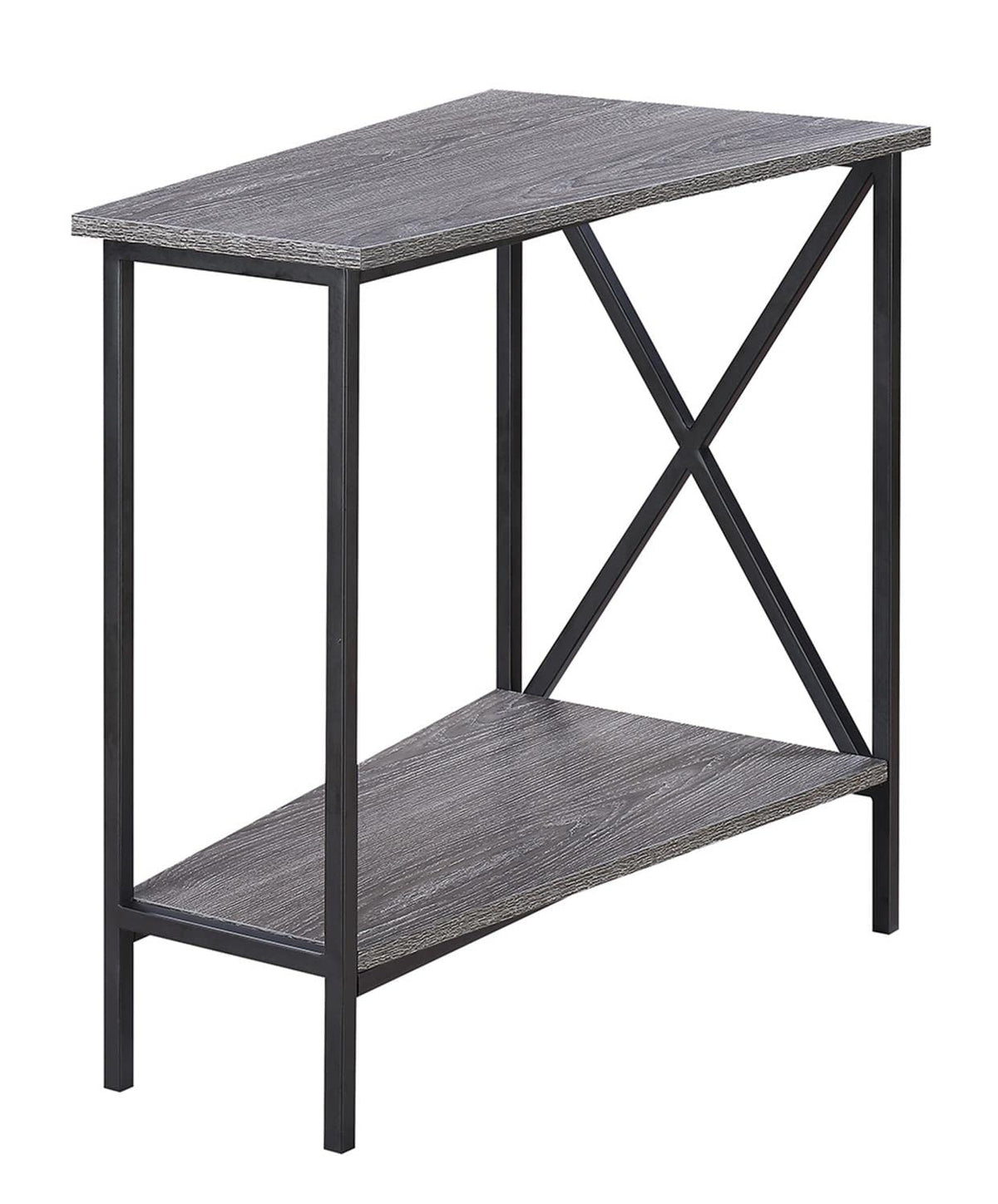 Convenience Concepts Tucson Wedge End Table, Weathered Gray / Black