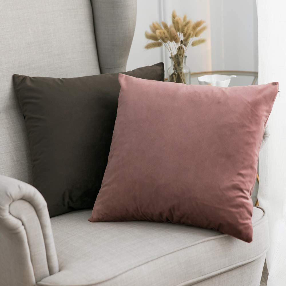 Miulee Pack Of 2 Decorative Velvet Pillow Covers Soft Square Throw Pillow Covers Solid Cushion Covers Jam Pillow Cases For Sprin