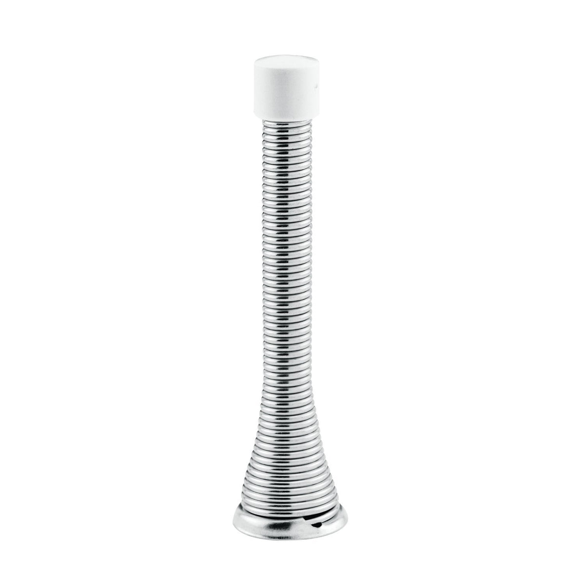 Prime-Line Mp10127 Spring Steel Door Stop, Zinc Plated, Satin Nickel, Rubber Tip, Baseboard Mount (5 Pack)