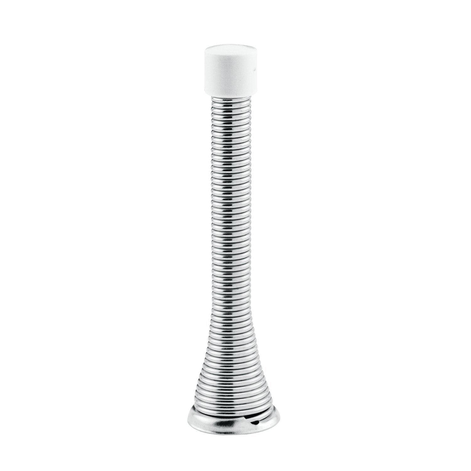 Prime-Line Mp10127 Spring Steel Door Stop, Zinc Plated, Satin Nickel, Rubber Tip, Baseboard Mount (5 Pack)
