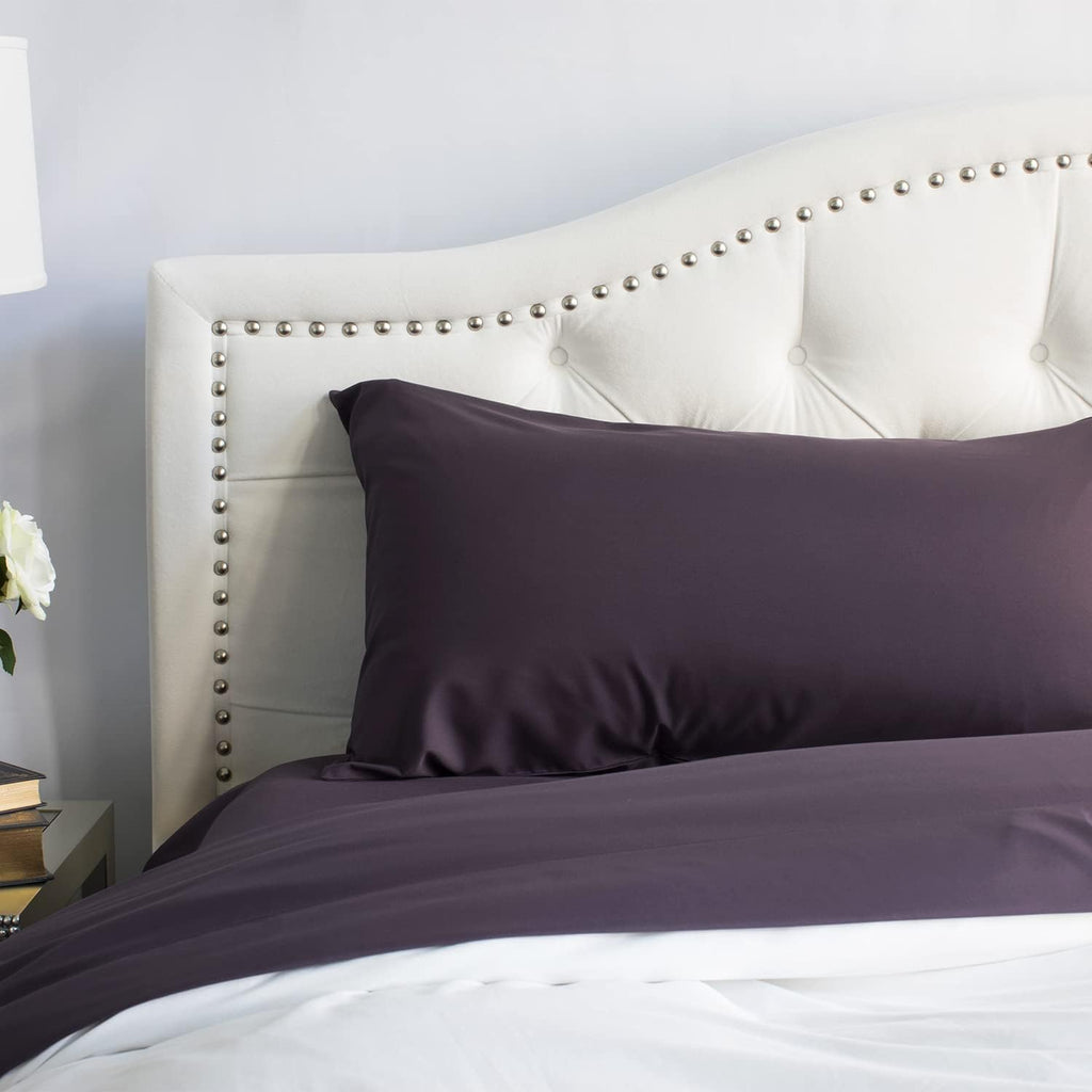 Peachskinsheets Eggplant Sheet Set - 1500Tc Level Of Softness - Extra Soft Cooling Sheets For Hot Sleepers And Night Sweats - Re