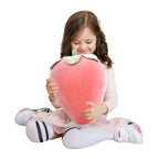 Cute Fruit Kids Pillow Stuffed Strawberry Plush Pillows Super Soft Girls Pillows Cushion Seat for Kids Toys (Pink,19.6'/50cm)1 
