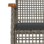 vidaXL Patio Dining Set - 5 Piece Outdoor Furniture with Cushions, Gray Poly Rattan, Acacia Wood Top, for Garden Patio