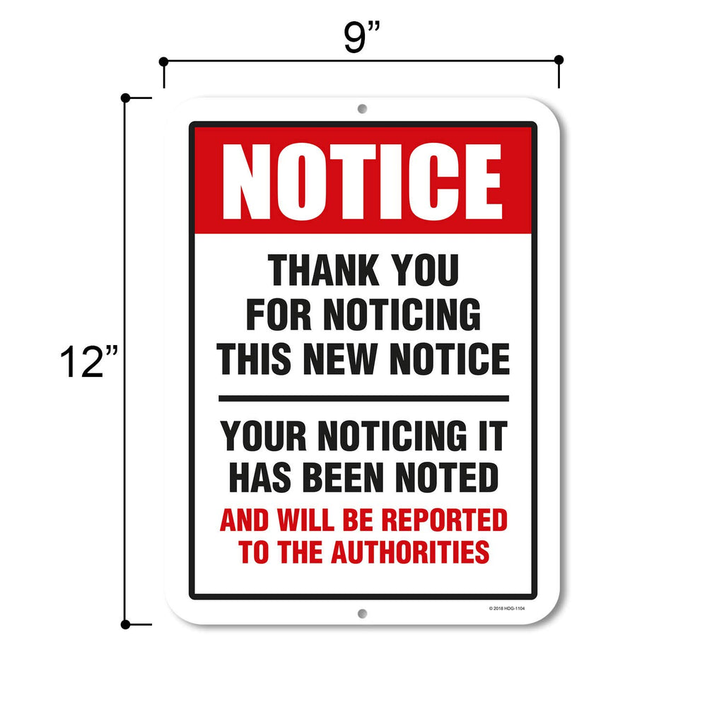 Honey Dew Gifts, Funny Decor, Thank You For Noticing The New Notice, 9 Inch By 12 Inch Novelty Tin Sign Decor, Man Cave Sign, Hd