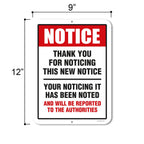Honey Dew Gifts, Funny Decor, Thank You For Noticing The New Notice, 9 Inch By 12 Inch Novelty Tin Sign Decor, Man Cave Sign, Hd
