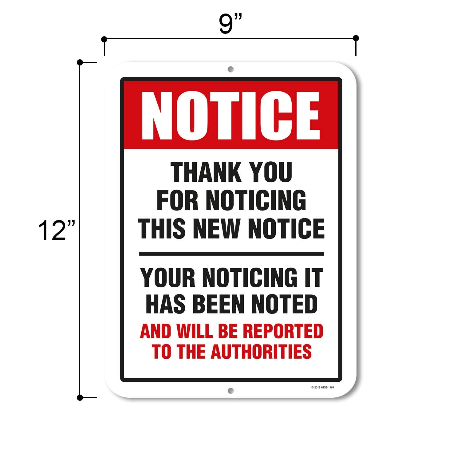 Honey Dew Gifts, Funny Decor, Thank You For Noticing The New Notice, 9 Inch By 12 Inch Novelty Tin Sign Decor, Man Cave Sign, Hd