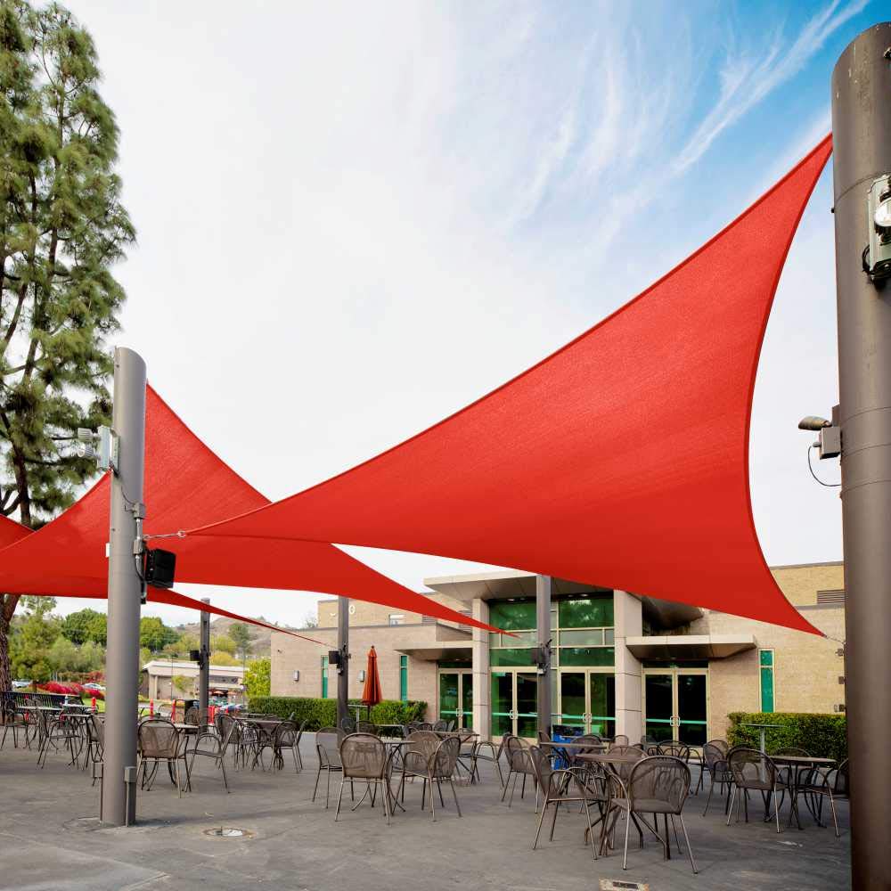 Royal Shade 9' X 9' X 9' Red Triangle Sun Shade Sail Order To Make Rstaprt10, Upf50+ 95% Uv Blockage, 200Gsm Commercial Standard