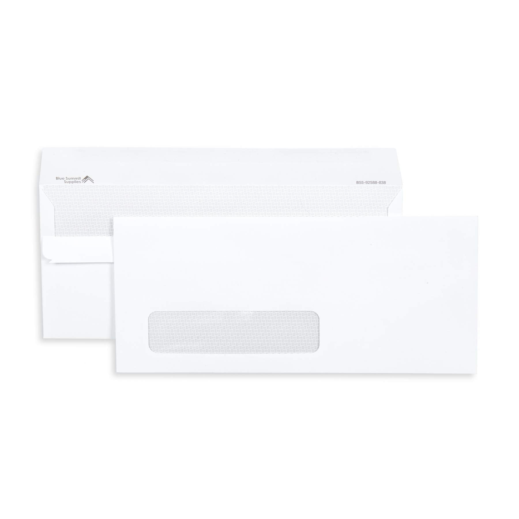 Blue Summit Supplies 500#10 Single Window Security Envelopes Flip And Seal, Designed For Quickbooks Invoices And Business Statem