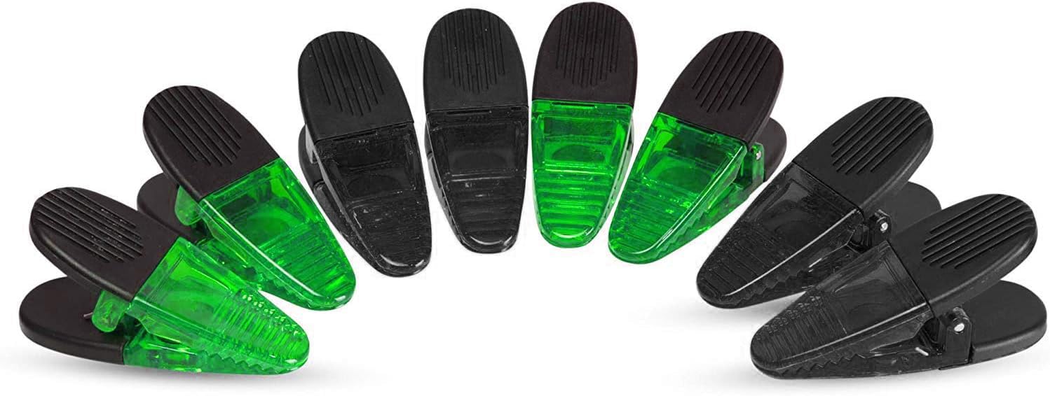 Vip Home Essentials -Thick Plastic Clips With Neodymium Magnet - 3-1/4' Length - Durable Versatile All-Purpose (Green Smoke)