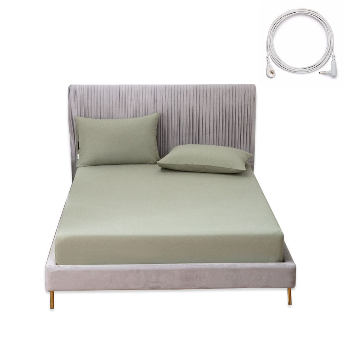 Grounding Sheets for Earthing, 15'' Deep Pockets Earthing Fitted Bottom Sheet, Queen Bedding Fitted Sheet