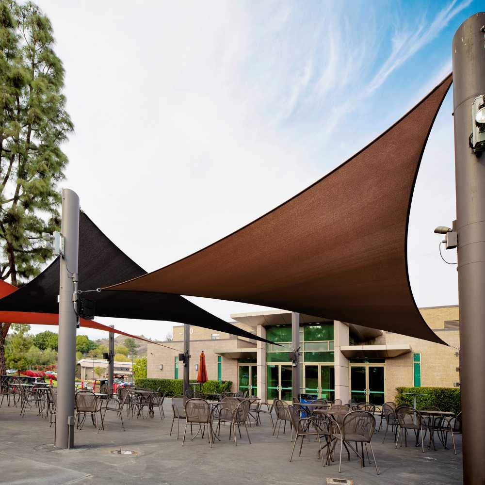 Royal Shade 9' X 9' X 9' Brown Triangle Sun Shade Sail Order To Make Rstaprt10, Upf50+ 95% Uv Blockage, 200Gsm Commercial Standa