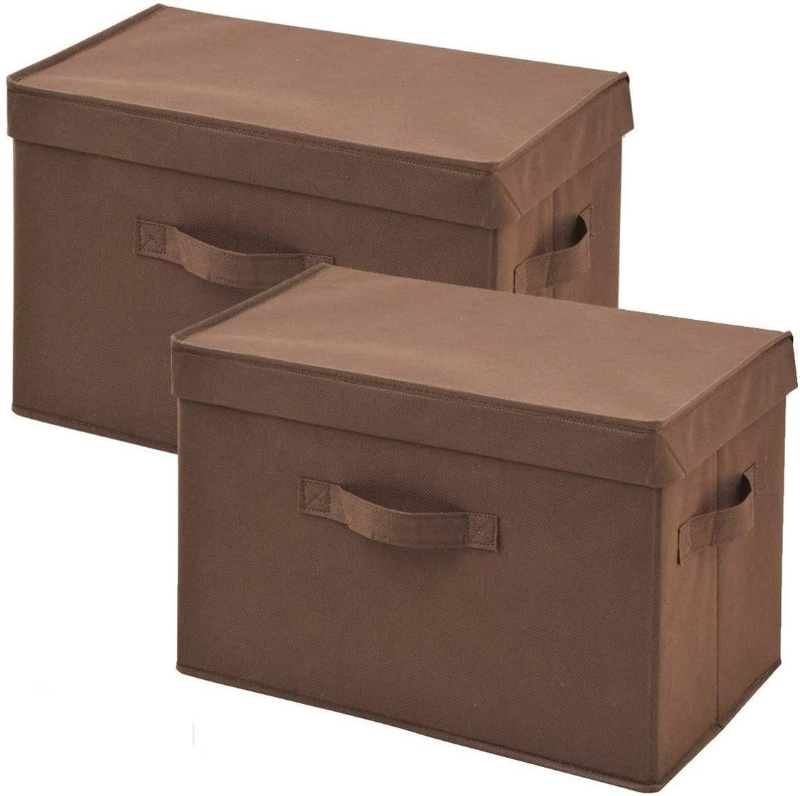 Yamazen YTCF2PF(BR) Storage Box with Lid, Width 15.0 x Depth 9.8 x Height 9.8 inches (38 x 25 x 25 cm), Handle Included, Color 